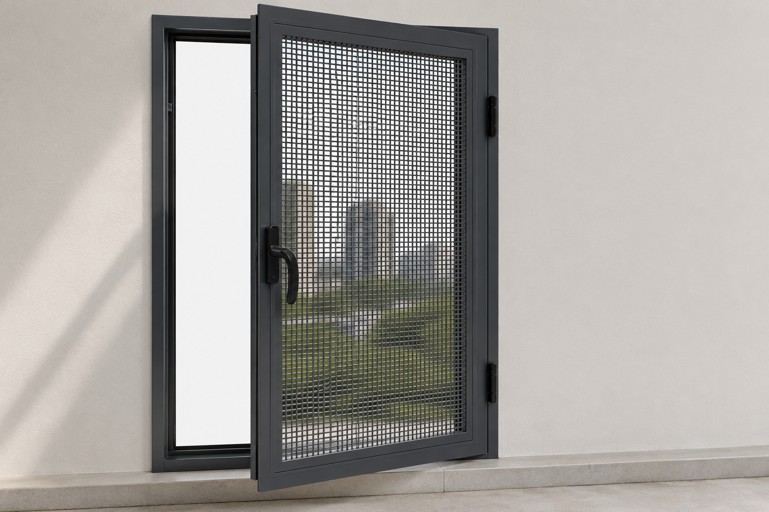 Pleated Mosquito Mesh installed on a window